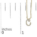 14K Yellow Gold Diamond Accent "A-Z" Initial Script Style Pendant Necklace
