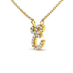 14K Yellow Gold Diamond Accent "A-Z" Initial Script Style Pendant Necklace