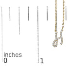 14K Yellow Gold Diamond Accent "A-Z" Initial Script Style Pendant Necklace