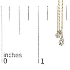14K Yellow Gold Diamond Accent "A-Z" Initial Script Style Pendant Necklace