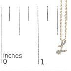 14K Yellow Gold Diamond Accent "A-Z" Initial Script Style Pendant Necklace