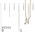 14K Yellow Gold Diamond Accent "A-Z" Initial Script Style Pendant Necklace