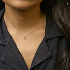 14K Yellow Gold Diamond Accent "A-Z" Initial Script Style Pendant Necklace