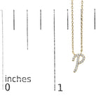 14K Yellow Gold Diamond Accent "A-Z" Initial Script Style Pendant Necklace