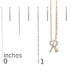 14K Yellow Gold Diamond Accent "A-Z" Initial Script Style Pendant Necklace