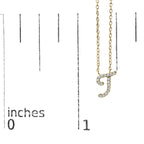 14K Yellow Gold Diamond Accent "A-Z" Initial Script Style Pendant Necklace