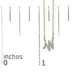 14K Yellow Gold Diamond Accent "A-Z" Initial Script Style Pendant Necklace