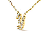 14K Yellow Gold Diamond Accent "A-Z" Initial Script Style Pendant Necklace