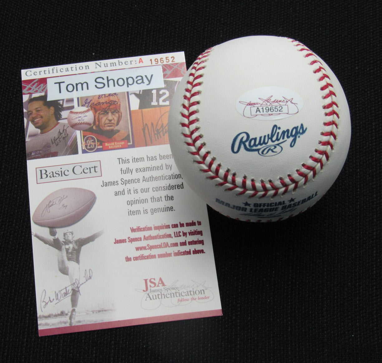 Tom Shopay Signed/Auto Yankees 100th OML Baseball JSA  186970