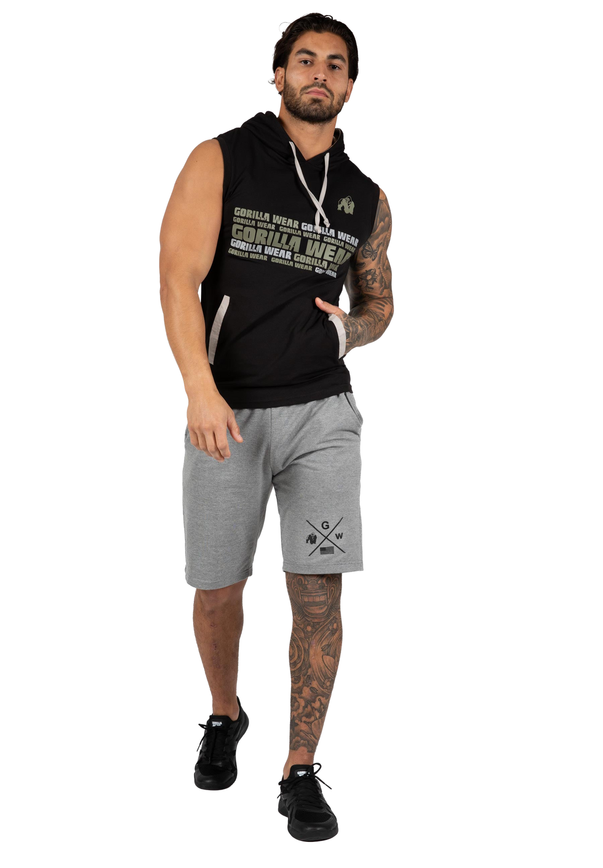 Melbourne S/L Hooded T-shirt - Black
