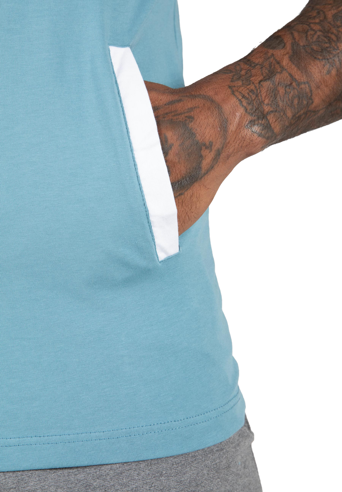 Oswego S/L Hooded T-shirt - Blue