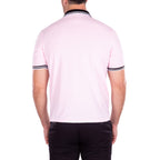 Zipper Short Sleeve Polo Shirt // Pink