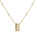 10K Yellow Gold 1/5 Cttw Diamond 3 Row Circle Pendant Necklace
