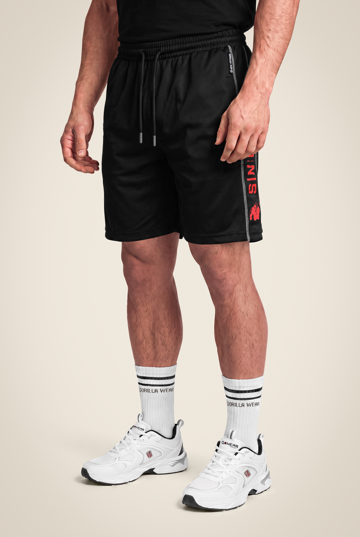 Functional Mesh Shorts - Black/Red