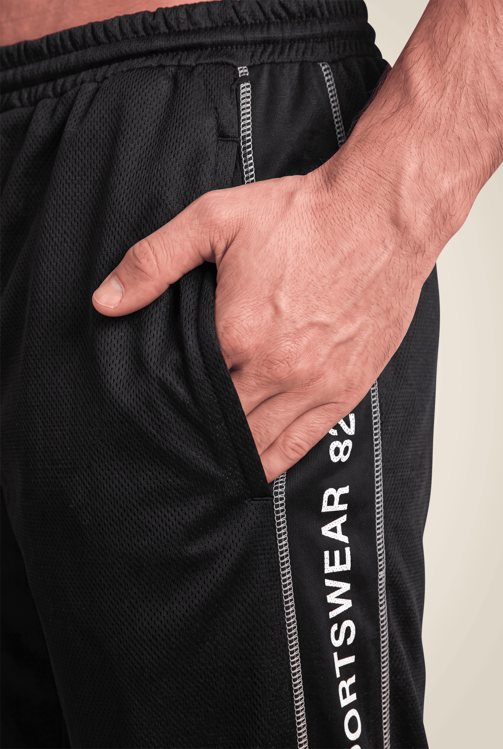 Functional Mesh Pants - Black/White
