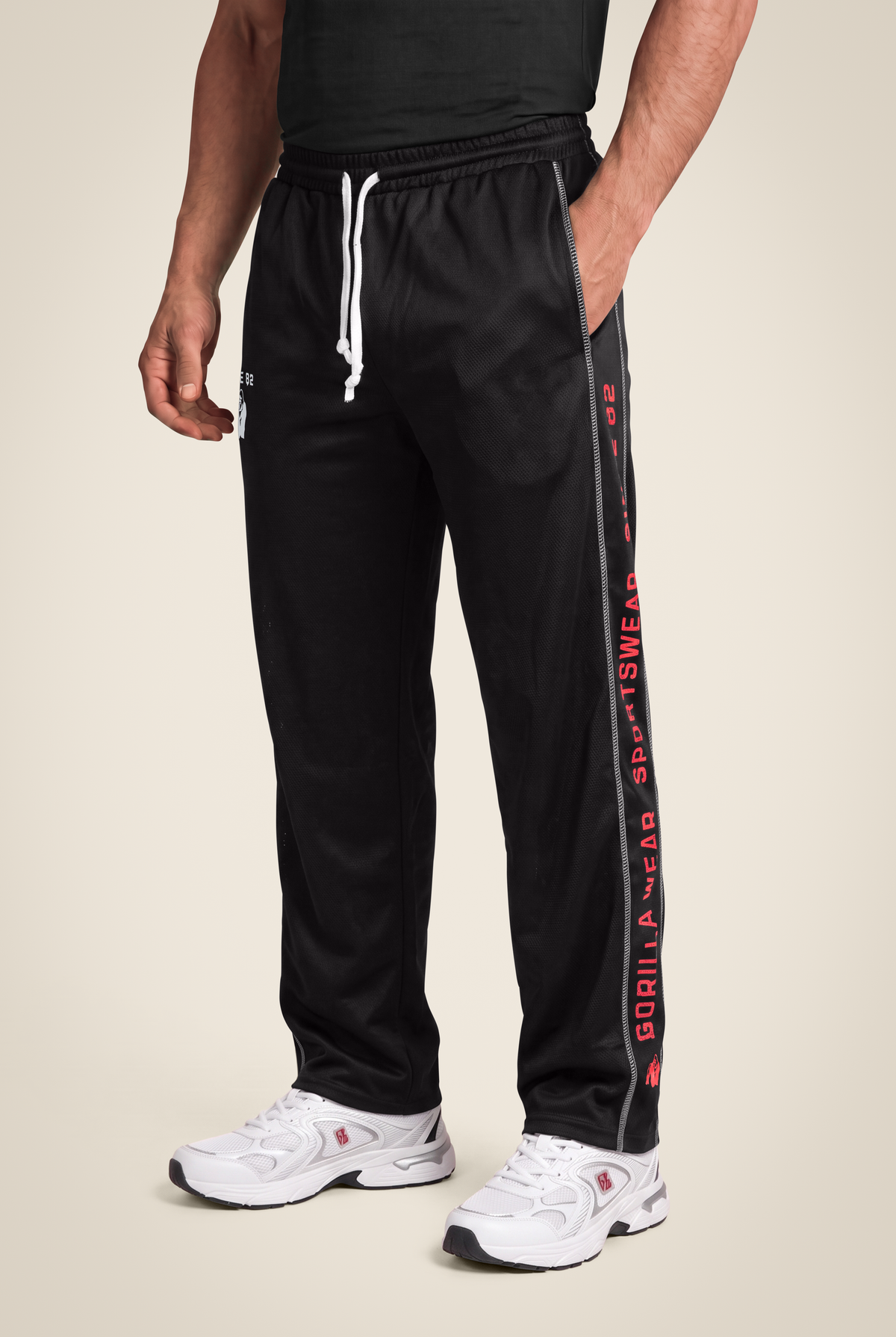 Functional Mesh Pants - Black/Red