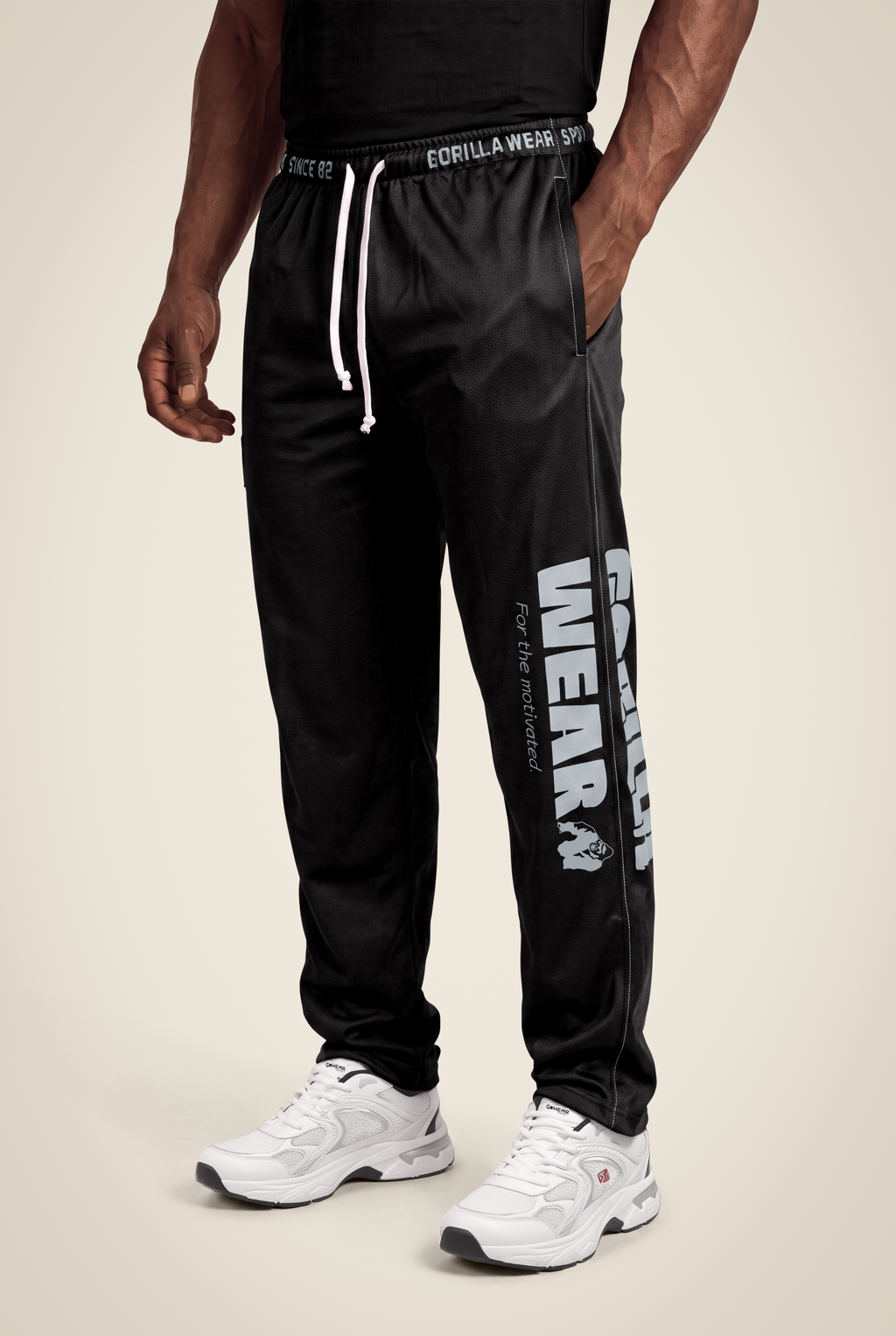 Logo Mesh Pants - Black