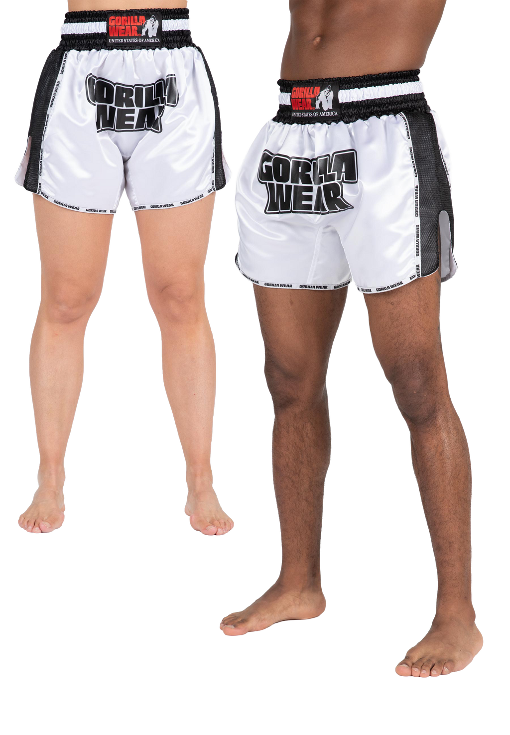 Piru Muay Thai Shorts - White/Black