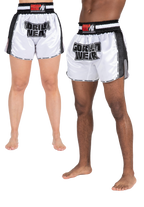 Piru Muay Thai Shorts - White/Black