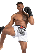 Piru Muay Thai Shorts - White/Black