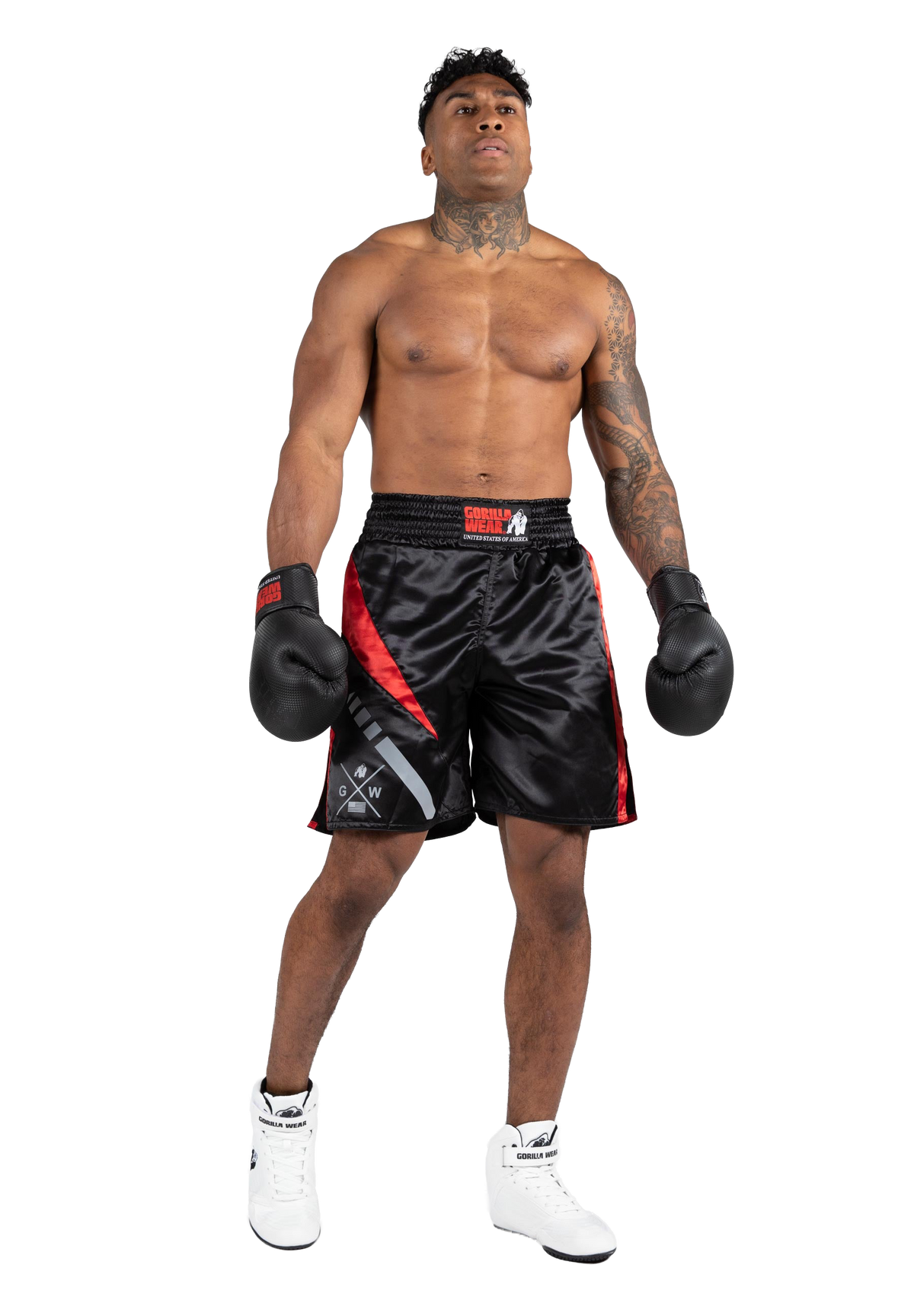 Hornell Boxing Shorts - Black/Red - Unisex