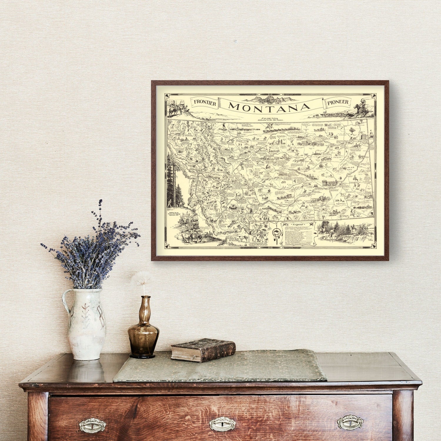 Vintage Map of Montana 1937