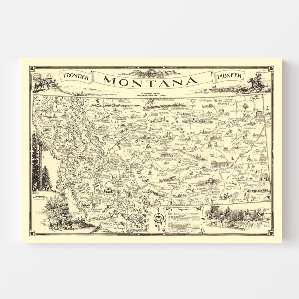 Vintage Map of Montana 1937