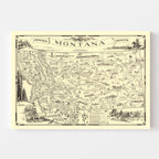 Vintage Map of Montana 1937