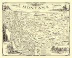 Vintage Map of Montana 1937