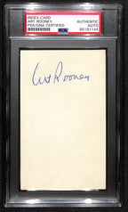 Art Rooney HOF Signed/Auto 3x5 Index Card Pittsburgh Steelers PSA/DNA 187485