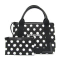 Balenciaga // Canvas + Leather Navy Cabas S Dot Tote // Black + White // Pre-Owned