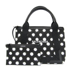 Balenciaga // Canvas + Leather Navy Cabas S Dot Tote // Black + White // Pre-Owned