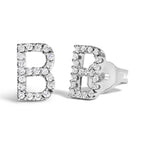 10K White Gold 1/10 Cttw Diamond Initial “A” to "Z" Stud Earring
