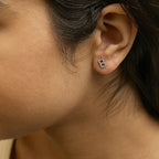 10K White Gold 1/10 Cttw Diamond Initial “A” to "Z" Stud Earring