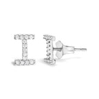 10K White Gold 1/10 Cttw Diamond Initial “A” to "Z" Stud Earring
