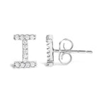 10K White Gold 1/10 Cttw Diamond Initial “A” to "Z" Stud Earring