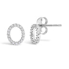 10K White Gold 1/10 Cttw Diamond Initial “A” to "Z" Stud Earring