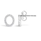 10K White Gold 1/10 Cttw Diamond Initial “A” to "Z" Stud Earring