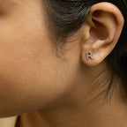10K White Gold 1/10 Cttw Diamond Initial “A” to "Z" Stud Earring