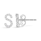 10K White Gold 1/10 Cttw Diamond Initial “A” to "Z" Stud Earring