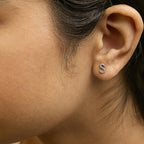 10K White Gold 1/10 Cttw Diamond Initial “A” to "Z" Stud Earring