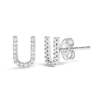 10K White Gold 1/10 Cttw Diamond Initial “A” to "Z" Stud Earring