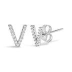 10K White Gold 1/10 Cttw Diamond Initial “A” to "Z" Stud Earring
