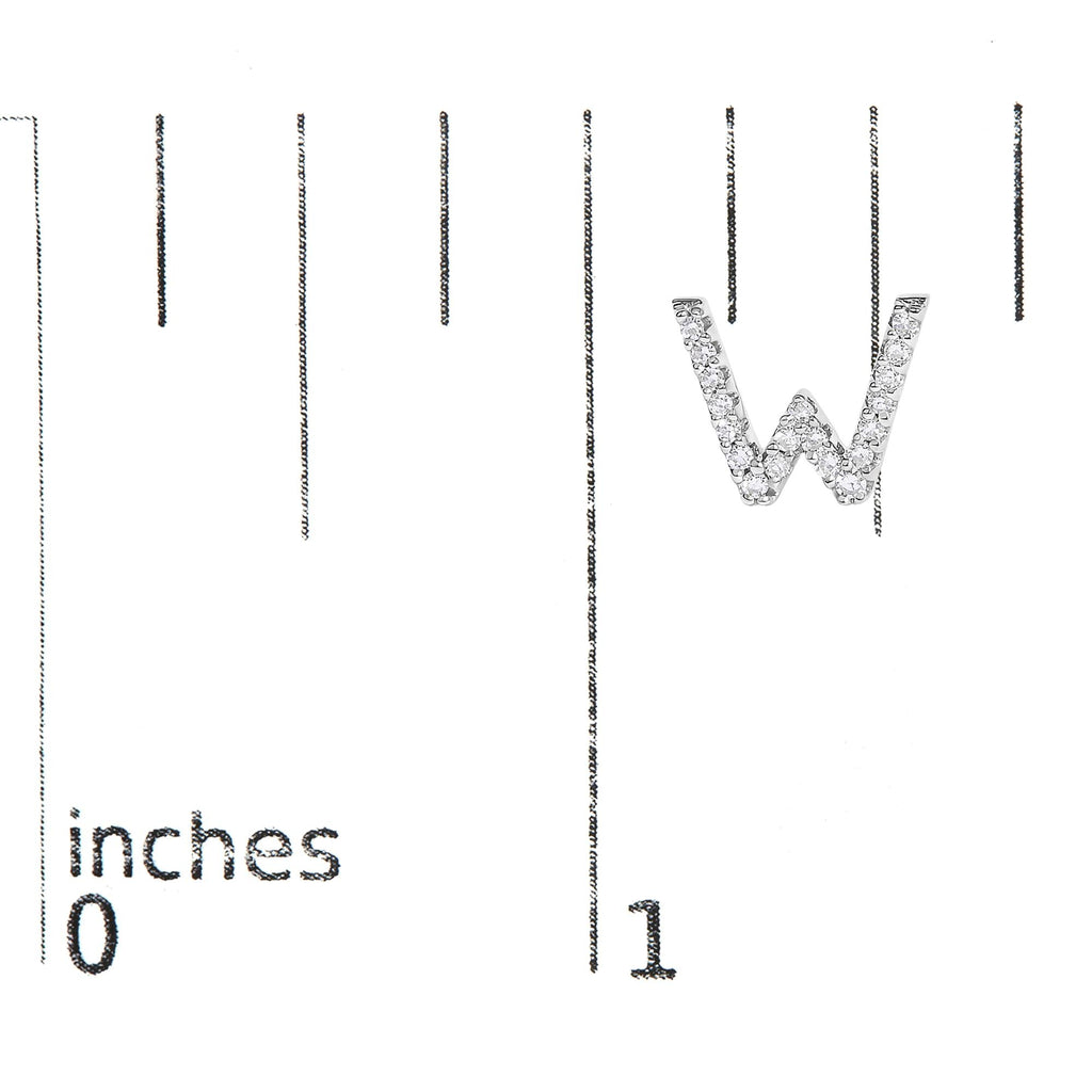 10K White Gold 1/10 Cttw Diamond Initial “A” to "Z" Stud Earring