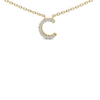 10K Yellow Gold Diamond Accent "A-Z" Block Initial Pendant Necklace