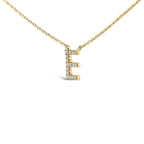 10K Yellow Gold Diamond Accent "A-Z" Block Initial Pendant Necklace