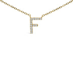 10K Yellow Gold Diamond Accent "A-Z" Block Initial Pendant Necklace