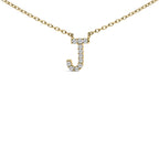 10K Yellow Gold Diamond Accent "A-Z" Block Initial Pendant Necklace