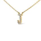 10K Yellow Gold Diamond Accent "A-Z" Block Initial Pendant Necklace