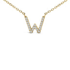 10K Yellow Gold Diamond Accent "A-Z" Block Initial Pendant Necklace